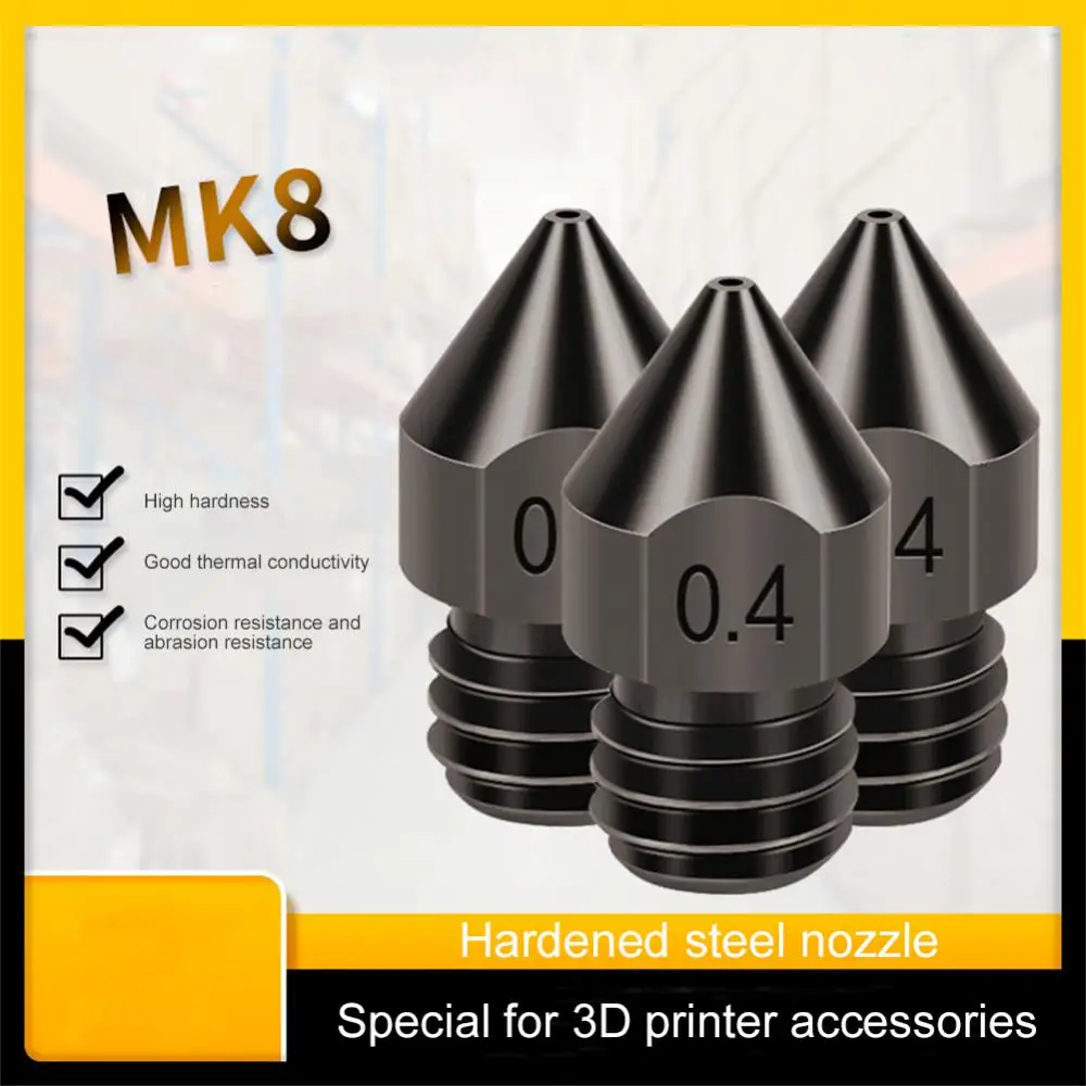 1/2 шт. Сопло MK7 MK8 из Сверхтвердой Стальной Формы, Стальной Коррозионностойкий Экструдер с резьбой 1,75 мм, Сопло для 3D-принтера Ender3 1