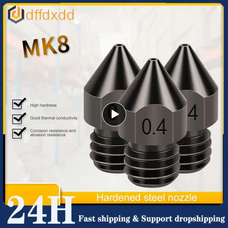 1 ~ 5ШТ Сопло MK7 MK8 из Сверхтвердой Стальной Формы Стальной Коррозионностойкий Экструдер С резьбой 1,75 мм Сопло 3D-принтера для Ender3 0