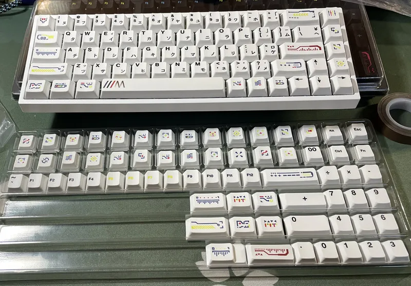 1 Комплект Белых Колпачков Для клавиш Awaken Theme Для Механической клавиатуры MX Switch с Подкладкой Из ПБТ-красителя, Колпачки для клавиш с Вишневым Профилем 0