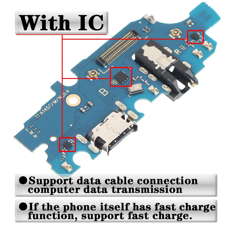10 шт./лот, Usb Зарядное устройство, Порт, Гибкий кабель для Samsung Galaxy A03 Core A03S A13 A23 A33 A53 A04 A04E A04S A14, Зарядная плата 5G 1