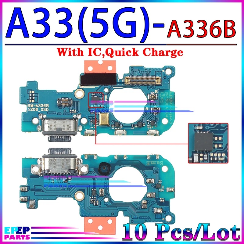 10 шт./лот, Usb Зарядное устройство, Порт, Гибкий кабель для Samsung Galaxy A03 Core A03S A13 A23 A33 A53 A04 A04E A04S A14, Зарядная плата 5G 4