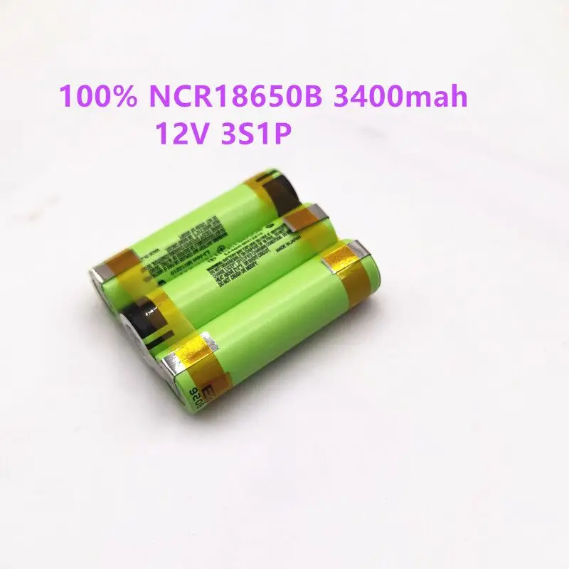 100% Оригинальный Аккумулятор NCR18650 34B 3400 мАч для 12 В Отверточной Батареи, Сварочной пайки, прокладки 3S1P, 12 В Аккумуляторной батареи (настроить) 1