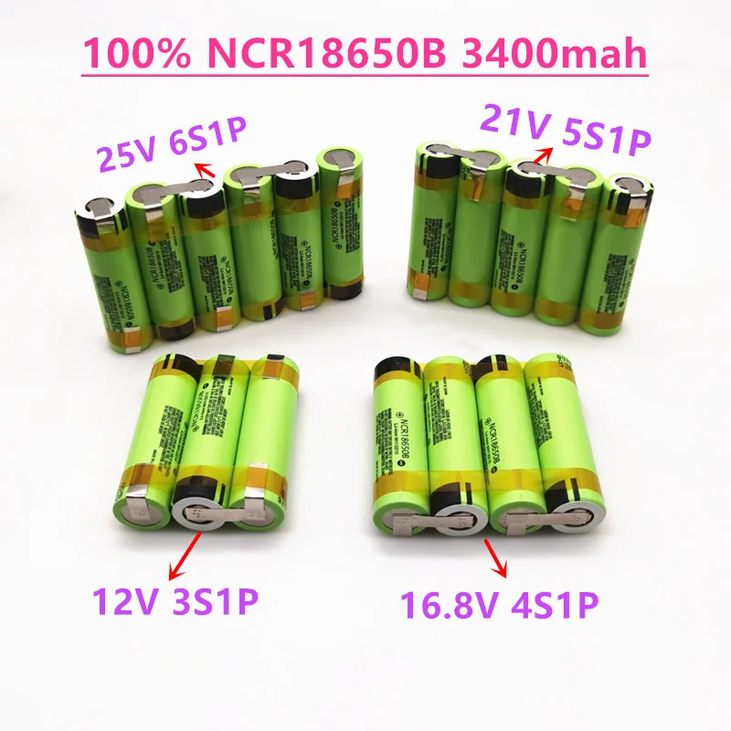 100% Оригинальный Аккумулятор NCR18650 34B 3400 мАч для 12 В Отверточной Батареи, Сварочной пайки, прокладки 3S1P, 12 В Аккумуляторной батареи (настроить) 2