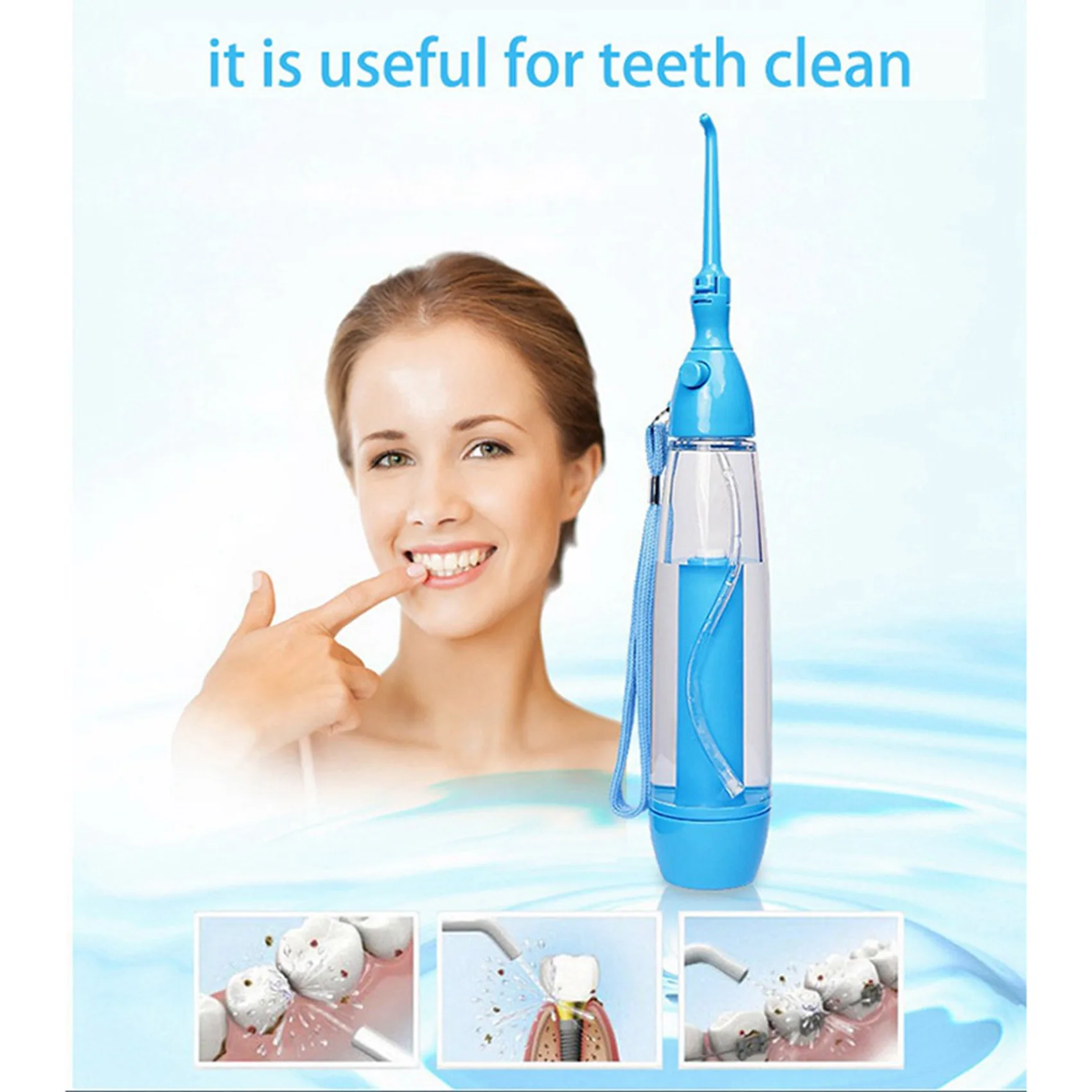 2 новых портативных ирригатора для полости рта Очистите полость рта, вымойте зубы, Ручной полив водой, зубная нить ABS 5