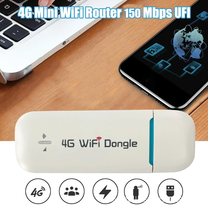 4G Wifi-маршрутизатор USB-ключ 150 Мбит/с, модемная палочка, мобильный беспроводной Wifi-маршрутизатор со слотом для SIM-карты, карманная точка доступа 0