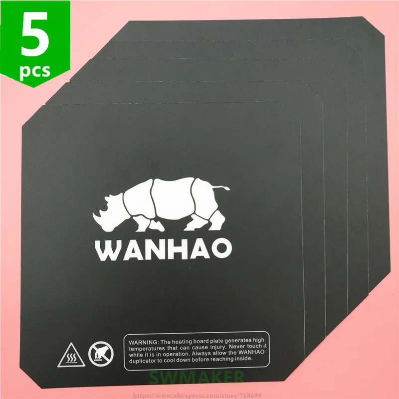 5 шт. запасные части для 3D-принтера Wanhao i3, печать, наклейка на кровать с подогревом, Prusa i3, нагревательная пластина, лента для сборки, черный 200 мм/214 мм/220 мм 0