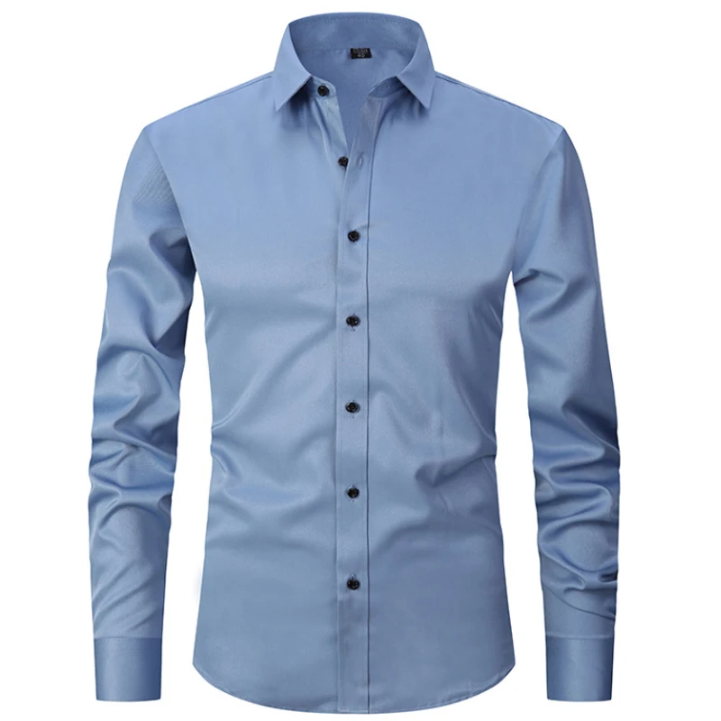 6XL 8XL, новая весенне-осенняя однотонная рубашка Большого размера, мужская, с длинным модным рукавом, Не железная, деловая, повседневная, Белая, большая 0