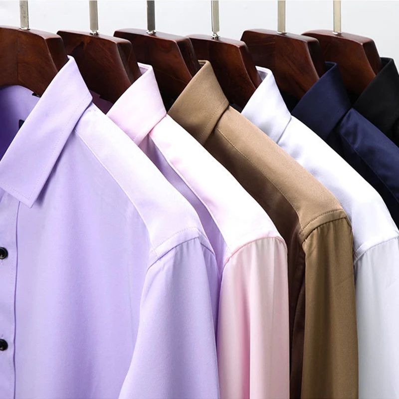 6XL 8XL, новая весенне-осенняя однотонная рубашка Большого размера, мужская, с длинным модным рукавом, Не железная, деловая, повседневная, Белая, большая 1