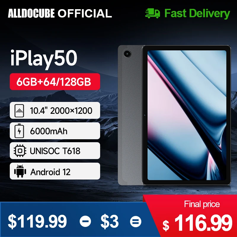 Alldocube iPlay50 10,4 2000* 1200 Планшет UNISOC T618 восьмиядерный Android 12 6 ГБ ОЗУ 64/128 ГБ ПЗУ Lte Телефонный звонок детский коврик iPlay 50 0