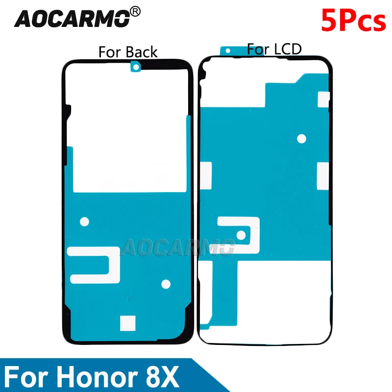 Aocarmo, 5 шт., клей для переднего ЖК-дисплея и задней крышки, наклейка на заднюю дверь, клейкая лента для Huawei Honor 8X, запасные части 0