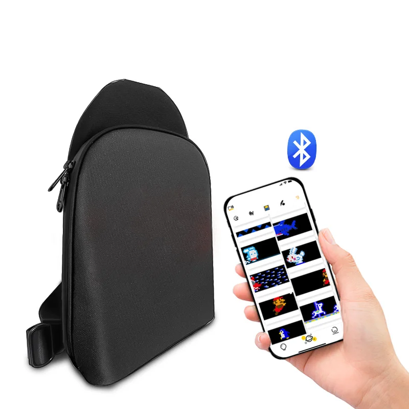 Bluetooth Светодиодный рекламный Рюкзак из ткани Оксфорд, мужская и женская светодиодная поясная сумка, Уличные велосипедные светодиодные сумки через плечо для мобильных телефонов 2
