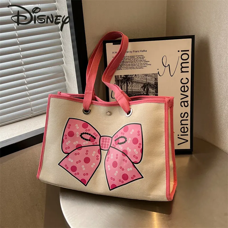 Disney Minnie, Новая модная женская сумка, высококачественная сумка большой емкости, Мультяшная сумка для отдыха и покупок, сумка для защиты окружающей среды 1