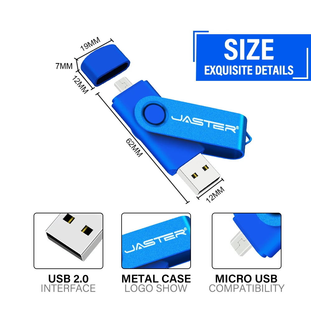 JASTER Вращающиеся USB Флэш-накопители 128 ГБ USB 2.0 OTG Флеш-накопитель 64 ГБ 32 Г 16 Г Бесплатный Пользовательский логотип USB-накопитель 8 ГБ Черный Креативный Подарок 2