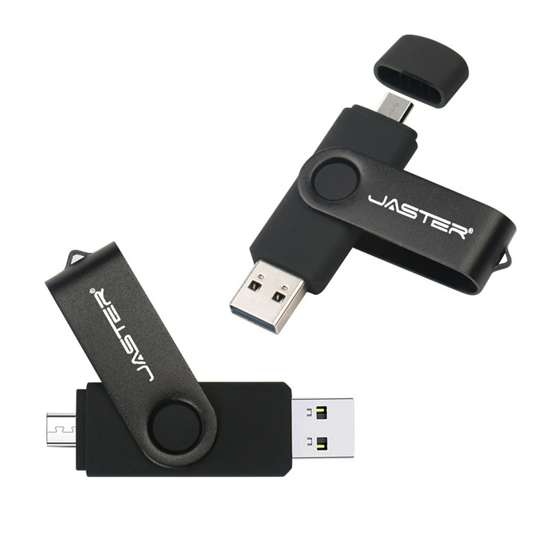 JASTER Вращающиеся USB Флэш-накопители 128 ГБ USB 2.0 OTG Флеш-накопитель 64 ГБ 32 Г 16 Г Бесплатный Пользовательский логотип USB-накопитель 8 ГБ Черный Креативный Подарок 4
