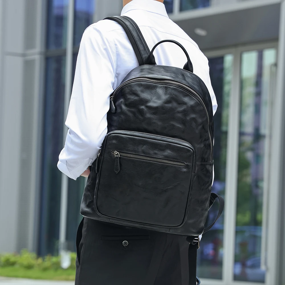 JOYIR Мужской Рюкзак из натуральной кожи, Модный 14-дюймовый Рюкзак для ноутбука, колледжа, школы, деловой Рюкзак для путешествий, Высокое качество 4