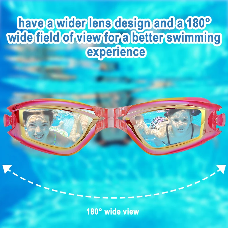 JSJM Профессиональные красочные детские силиконовые очки для плавания, Противотуманные УФ-очки для плавания, Водонепроницаемые силиконовые очки для плавания для детей 3