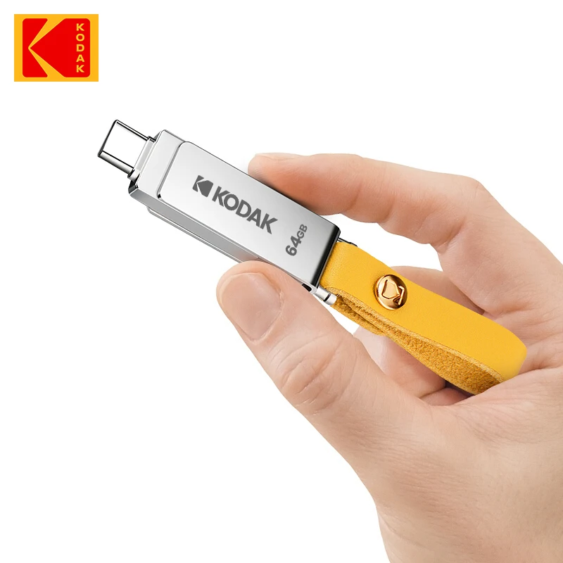 Kodak OTG USB флэш-накопитель 128 ГБ Type C Флешка K243C Металлическая USB3.1 64 ГБ 132 ГБ 2 в 1 U-дисковый накопитель для ключей Смартфон Ноутбук 4