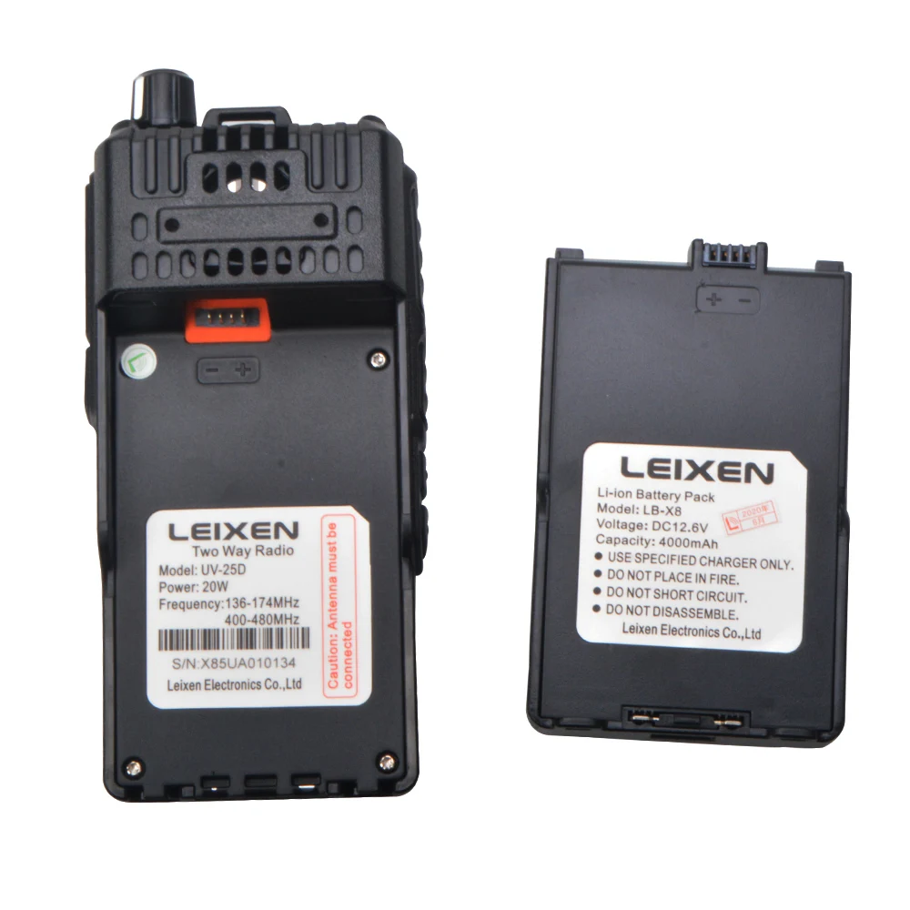 LEIXEN UV-25D 20 Вт Реальная 10-20 км Портативная рация VHF 136-174 МГц UHF 400-480 МГц Двухдиапазонный Двойной режим ожидания Двойной Прием VOX FM-радио 5