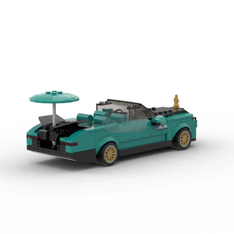MOC Boat Tail, спортивный автомобиль с откидным верхом, строительные блоки, Скоростной гоночный автомобиль, Сборка Кирпичей, Пазлы, игрушки, подарки для детей и мальчиков 5