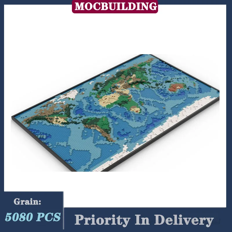 MOC City Цветная карта, модель, Набор строительных блоков, Коллекция Мирового океана, серия игрушек, подарки 0