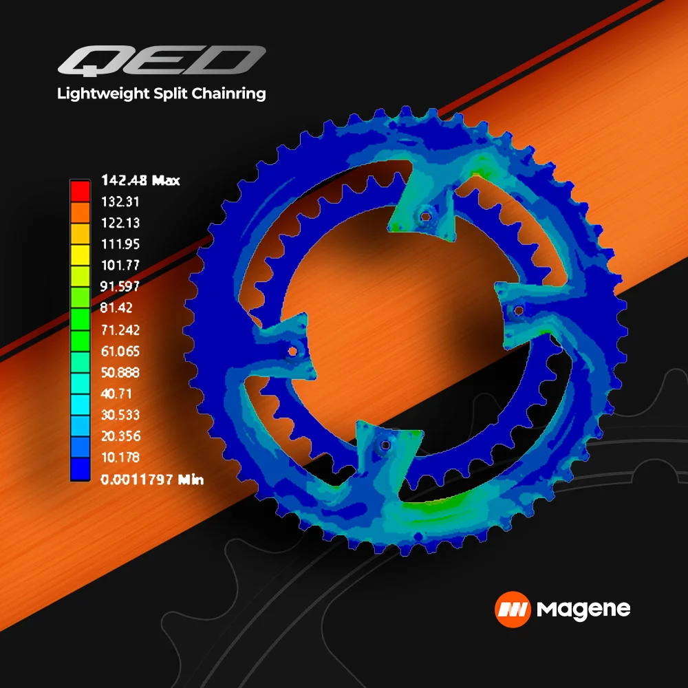Magene Chainring 110BCD Разъемное Полое Сверхлегкое колесо Измерителя мощности, Аксессуары для шоссейных Велосипедов, Звездочка Micro Spline SRM 12S 5