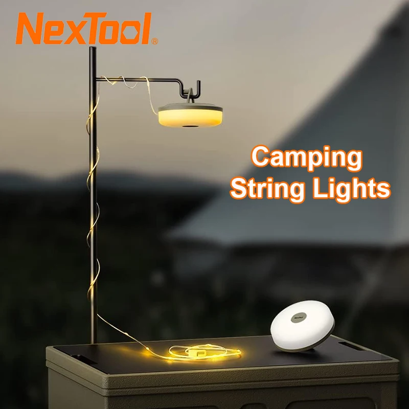 NexTool Кемпинговая лампа 2 в 1 Атмосферные Струнные Фонари Перезаряжаемые 10 М IPX4 Водонепроницаемый светодиодный светильник Для украшения сада На открытом воздухе 0