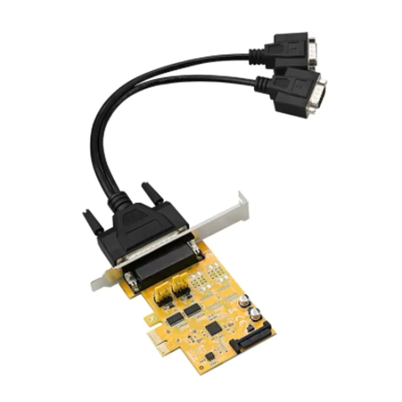 PCIE 2/4-портовая последовательная карта расширения PCI-Express PCI-E для промышленного DB9, адаптер с последовательным портом RS232, микросхема AX99100 5