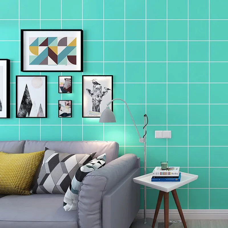 Papel De Parede 3D Современный Кубический геометрический рулон обоев для детской комнаты, настенное покрытие, Голубые мозаичные обои для стен, гостиная 2