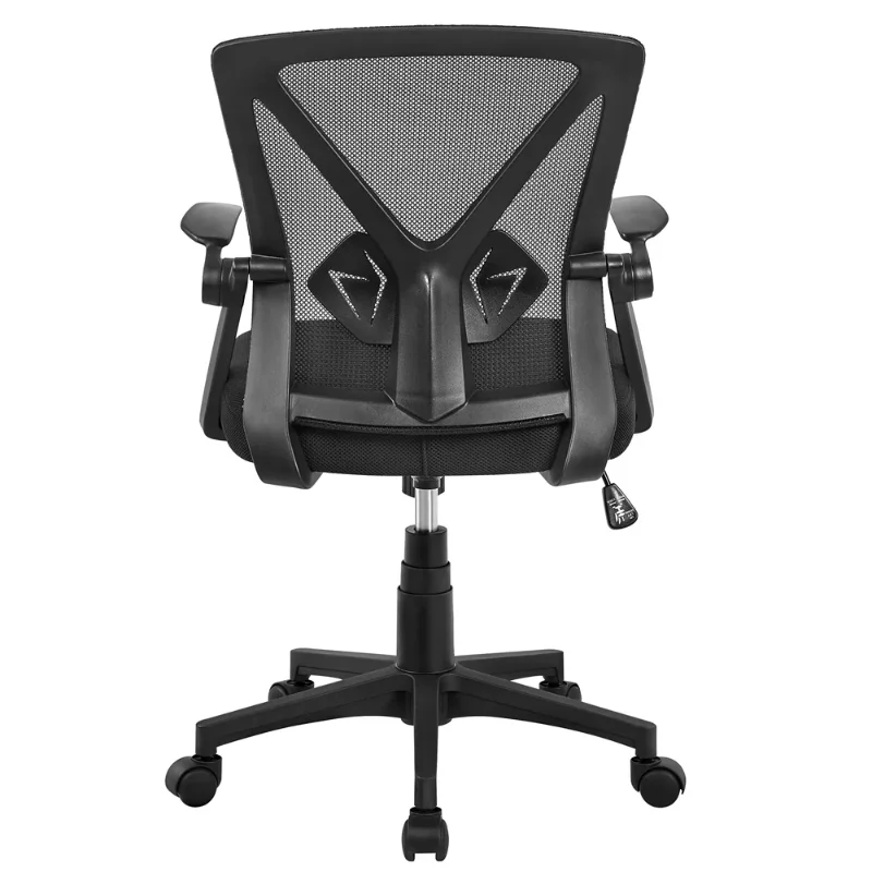 SMILE MART Регулируемое Эргономичное сетчатое офисное кресло с откидывающимися подлокотниками на 90 ° для домашнего офиса, черное рабочее кресло, игровое кресло 4