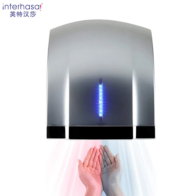interhasa! Коммерческая ручная сушилка Электрическая Компактная сенсорная Автоматическая сушилка для рук Высокоскоростной воздушный стеклоочиститель 1800 Вт для ванной комнаты 0