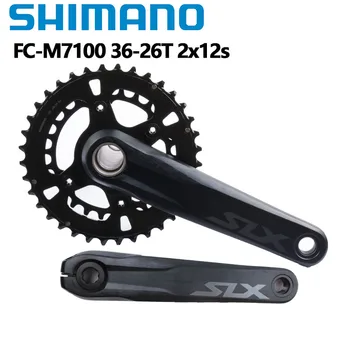 Коленчатый вал Shimano DEORE XT SLX M8100 M7100 36-26 T С Двойной Звездой 2x12 Скоростей 170 мм 175 мм Кривошип Для MTB Велосипеда