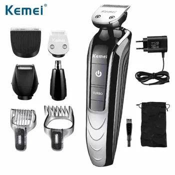 перезаряжаемая электрическая машинка для стрижки волос kemei KM-1832 5 в 1, триммер для волос, бритва, триммер для носа, триммер для волос на теле, 5 в 1
