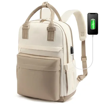 Новый женский модный рюкзак большой емкости с USB-портом для зарядки, рюкзак для ноутбука, портативная дорожная сумка, школьный ранец