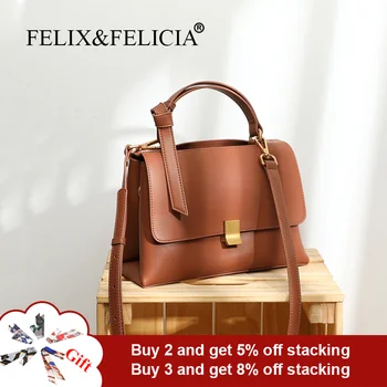 FELIX & FELICIA/ лидер продаж, модные женские сумки, дизайнерские роскошные женские сумки через плечо в стиле ретро из натуральной кожи через плечо