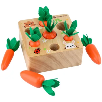 Детский Набор Деревянных игрушек Монтессори, Детская Форма Моркови, Соответствующий Размер, Когнитивная Игра-Головоломка, Детские Развивающие Обучающие Игрушки, Подарки