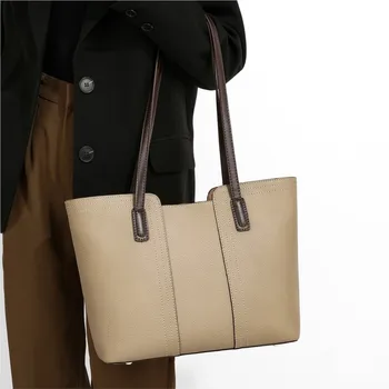 Женская сумка-тоут большой емкости, новая женская сумка через плечо, универсальная простая сумка для пригородных поездок, сумочка