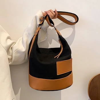 Женская сумка через плечо 2022, модный дизайн в стиле пэчворк, сумка для покупок, Легкая Холщовая повседневная сумка-мессенджер Большой Емкости X9