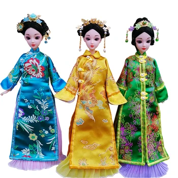 12 Подвижных Суставов 3D Глаза Китайская Кукла Игрушки С Аксессуарами Одежда Принцесса в Китайском Винтажном Стиле Этническая Кукла с Платьем zl135
