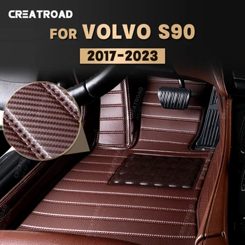 Изготовленные На заказ Коврики из углеродного волокна для Volvo S90 2017-2023 18 19 20 21 22 Футовое ковровое покрытие Автомобильные Аксессуары для интерьера