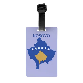 Изготовленная на заказ карта Косово, флаг, Багажная бирка с именной карточкой, Косовский подарок, Защитная крышка, идентификационная этикетка для дорожной сумки, чемодана