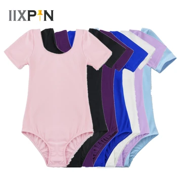 IIXPIN/ гимнастическое трико для девочек, балетное Танцевальное Трико с короткими рукавами, Эластичное Спортивное Балетное трико Для девочек, танцевальная одежда, трико для малышей