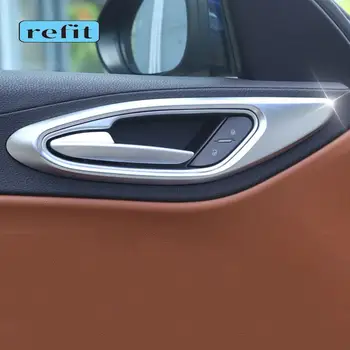 Внутренняя дверная ручка автомобиля, декоративная рамка, наклейки для Alfa Romeo giulia, аксессуары для модификации интерьера