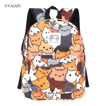 Женский рюкзак с рисунком Аниме Неко Ацумэ, Мультяшный рюкзак Mochila для девочек и мальчиков, Дорожный Рюкзак с принтом Милого кота, сумка через плечо для подростков