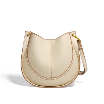 Женская кожаная сумка 2023, Новый тренд, нишевый дизайн из натуральной воловьей кожи, легкая Роскошная седельная сумка, Модная сумка-мессенджер через плечо