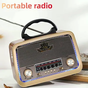 Винтажный Деревянный Bluetooth-динамик Стерео, многополосный FM/AM/SW, Портативный Bluetooth-аудио-Радио, Подключаемый Аккумуляторный Настольный Стерео Sup