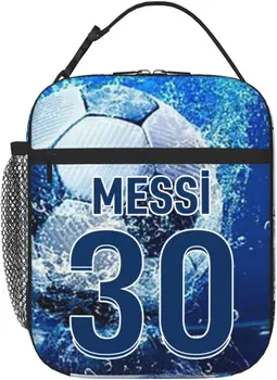 Изолированный ланч-бокс для футбольных фанатов Messi, изолированный ланч-бокс для многоразового использования, переносная сумка для работы, пикника или путешествий