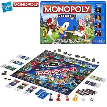 Monopoly Gamer Настольная игра Hasbro Sonic The Hedgehog Edition Тематическая Настольная игра Sonic Video Gamer Детский подарок
