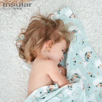 Островной детский хлопковый весенне-летний и осенний комфортный кондиционер, покрытый двухслойным марлевым одеялом, Детское одеяло
