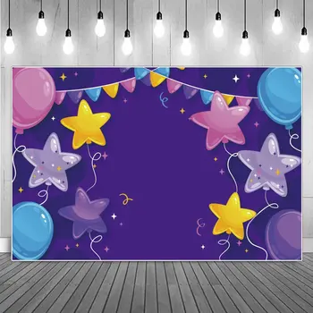 Звезды Воздушные шары Фоны Для Фотосъемки на День Рождения Овсянка Флаги Баннер На Заказ Детские Украшения для Вечеринок Фоны для Фотосессий
