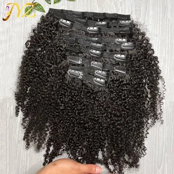 4B 4C Афро Кудрявая заколка для наращивания волос Монгольская Кудрявая заколка для наращивания человеческих волос 120 г на всю голову, придающая объем и длину